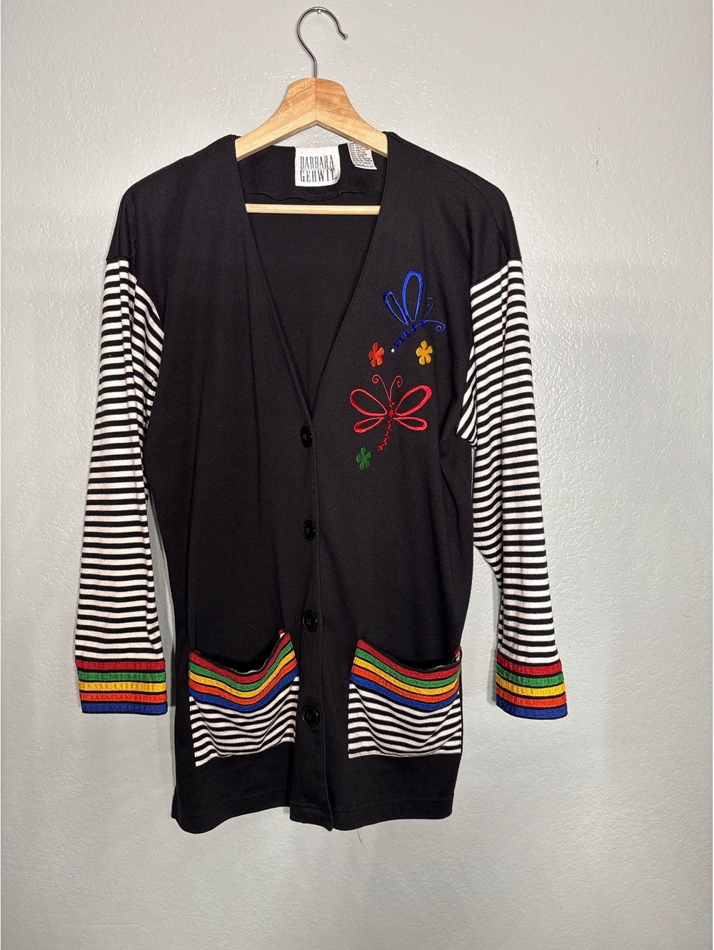 Vintage 90s Barbara Gerwit kidcore, grandma core, rainbow, dragonfly, art